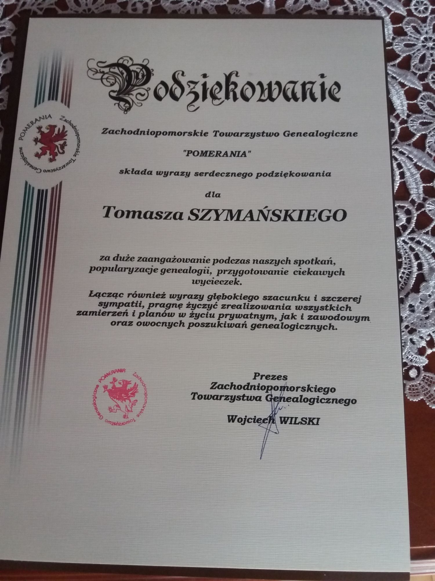 podziękowania